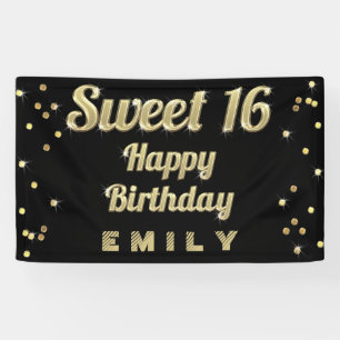 GoldBling Typografieconfetti-Schwarzes des Banner