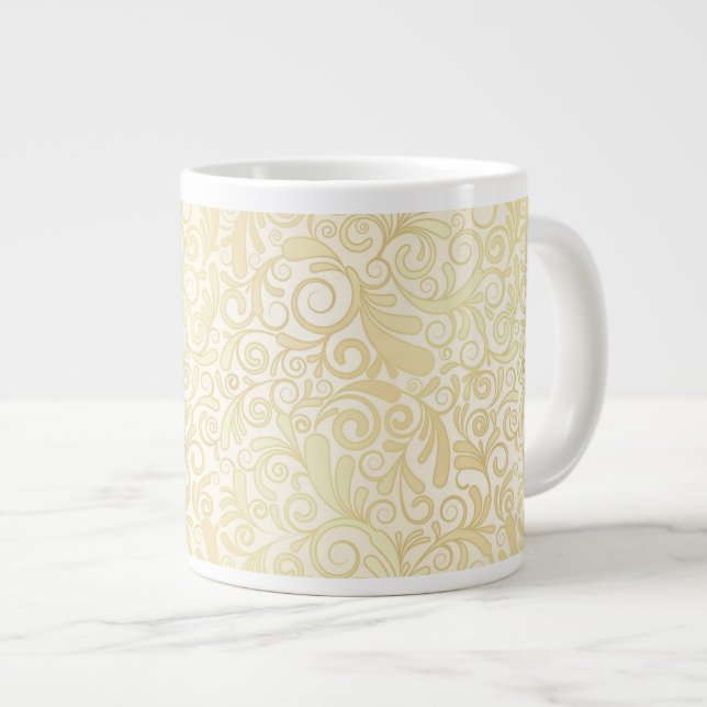 Goldblume-Blätter Jumbo-Tasse (Vorderseite Rechts)