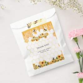 Goldblume Honeycomb Honeybee Babydusche Geschenktütchen
