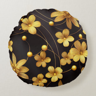 Goldblume Rundes Kissen