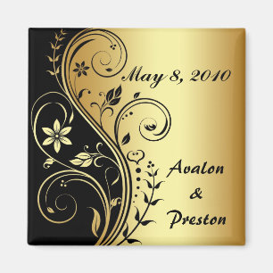GoldBlume Scrollwork Save the Date Magnet