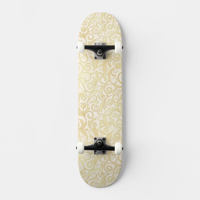 GoldblumenBlättermuster Skateboard (Vorderseite)
