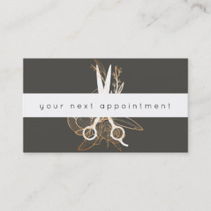 Goldblumensalon Scissors Logo-Verabredung Visitenkarte