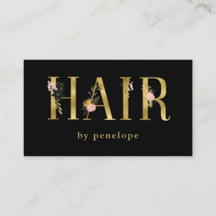 Goldblumentypographie des Hairstylist- auf Visitenkarte