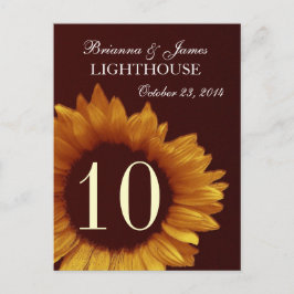 Goldblütenhochzeit-Tischnummer Postkarte