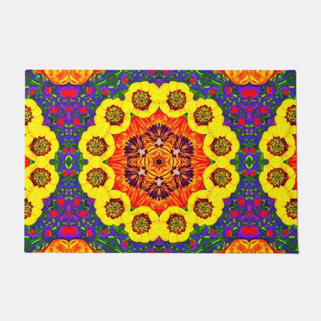 Goldblütenkaleidoskop Fußmatte (Vorderseite)