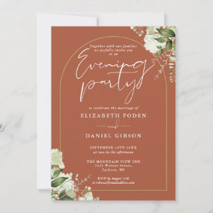 Goldbogen Blumenerde Terrakotta Hochzeit Abendpart Einladung