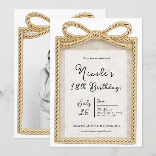 Goldbogen Geschenkfoto Rahmen Geburtstagsfeier Einladung