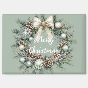 Goldbogen Kiefernzapfen Ornamente Kranz Weihnachte Magnet