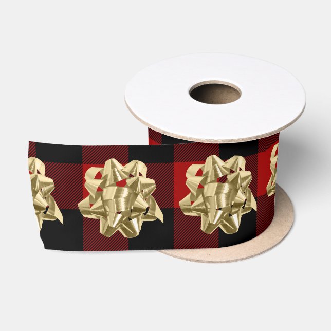 Goldbow auf Buffalo Kariert Satin Ribbon Satinband (Spule)