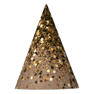 Goldbrauner Glitzer Glam #1 Imitats Glitzer Partyhütchen