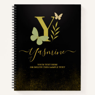 Goldbrief Y Butterfly Notebook-Abdeckung Notizbuch
