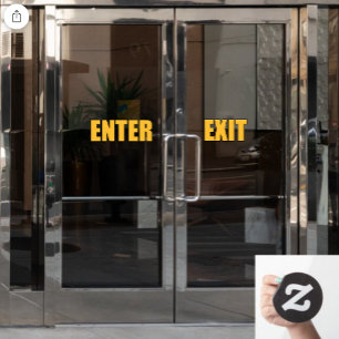 Goldbriefe Einfahrt in den Exit Shop Tor Fensteraufkleber