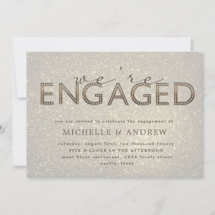 Goldbriefe Glitzer Verlobung Einladung