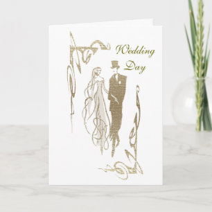 Goldbrille und Hochzeitskunst Karte