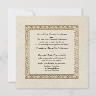 Goldbrokade Damask Florentiner Elegante Hochzeit Einladung