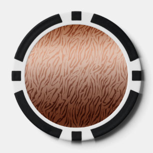 GoldbronzeOmbre Tiger-Druck Pokerchips