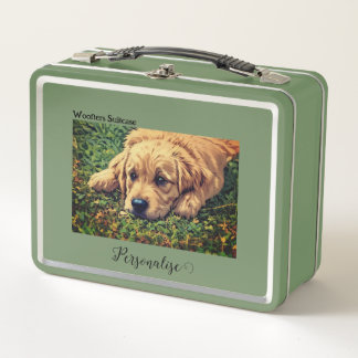GoldBrown Haustier Hund Woofter Urlaub Custom Koff Metall Brotdose