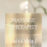 Goldbrushed Metal Massage Therapeut Visitenkarte<br><div class="desc">Gold Imitate gebürstete Metall Graphic Massage Therapist Minimalistische Visitenkarte. Die "Brushed Massage Therapy Business Card" eignet sich ideal für einfache Visitenkarten. Bitte kontaktieren Sie den Designer,  um passende Sonderanfertigungen zu erhalten.</div>