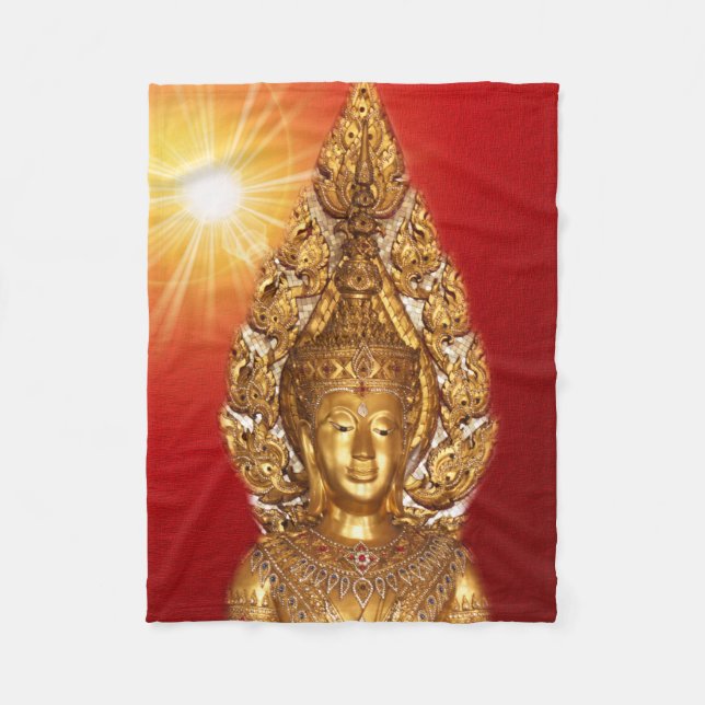 Goldbuddha Fleecedecke (Vorderseite)