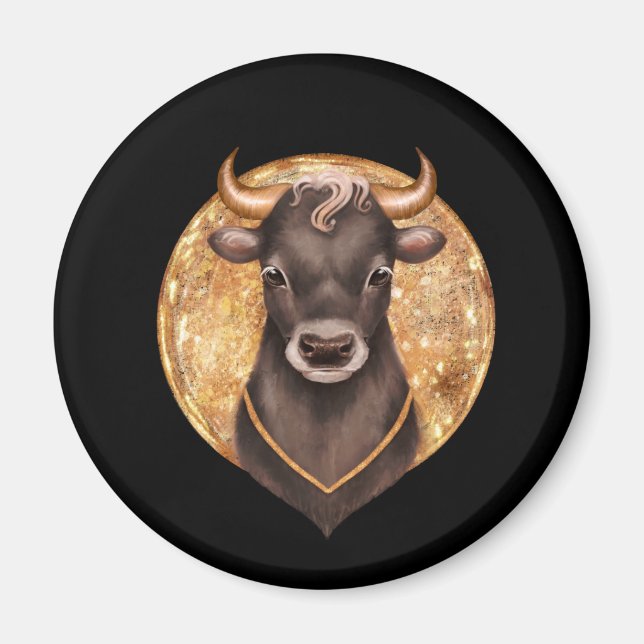 Goldbulle, niedlicher Stier 2021, Jahr des Ochsen Magnet (Vorne)