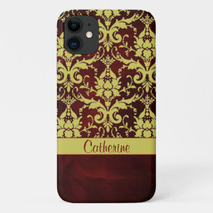 Goldburgunder-Damast personalisiert Case-Mate iPhone Hülle