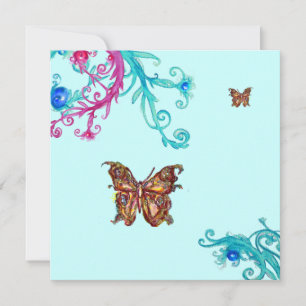 GOLDBUTTERFLY , hellrosa blau Einladung