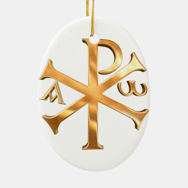 Goldc$chi-rho Keramik Ornament (Hinten)