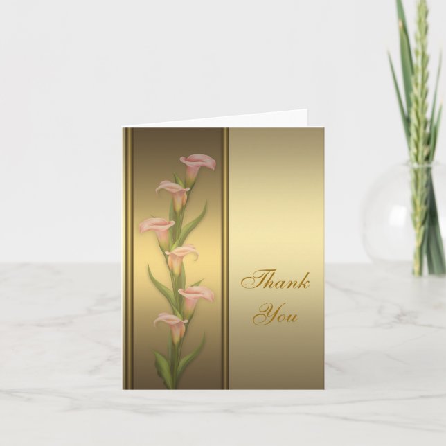 Goldcalla-Lilie danken Ihnen zu kardieren Dankeskarte (Vorderseite)