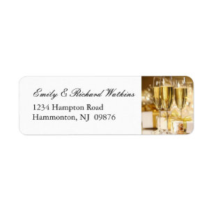 Goldchampagne-Party-Aufkleber
