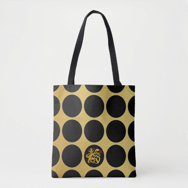 Goldchinese Papercut schwarze Tasche (Vorderseite)
