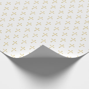 Goldchristliche Kreuze auf Weiß Geschenkpapier