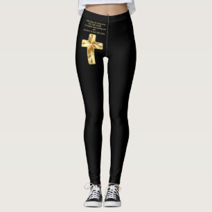 Goldchristliches Kruzifix-Kreuz mit lustigem Leggings