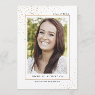 Goldconfetti-Abschluss-Mitteilung Ankündigung