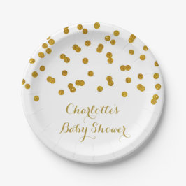 Goldconfetti-Babyparty-Platte Pappteller