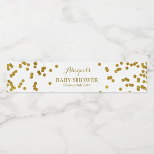 Goldconfetti-Babyparty-Wasser-Flaschen-Aufkleber