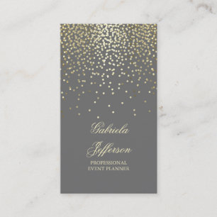 Goldconfetti-grauer eleganter Glamour Vintag Visitenkarte