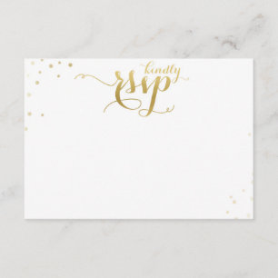 Goldconfetti-Hochzeits-Einladungs-freier Raum UAWG RSVP Karte