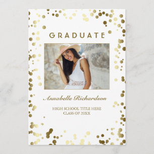 GoldConfetti punktiert weißen eleganten Einladung