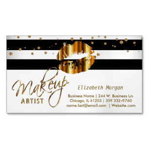 GoldConfetti u. Goldlippen - Maskenbildner Magnetische Visitenkarte