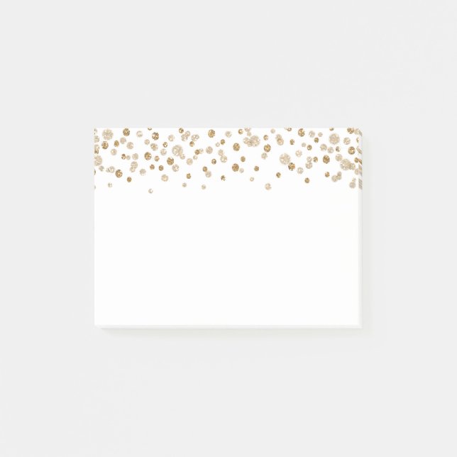 Goldconfetti-Zauber-Glitzer Post-it Klebezettel (Vorderseite)