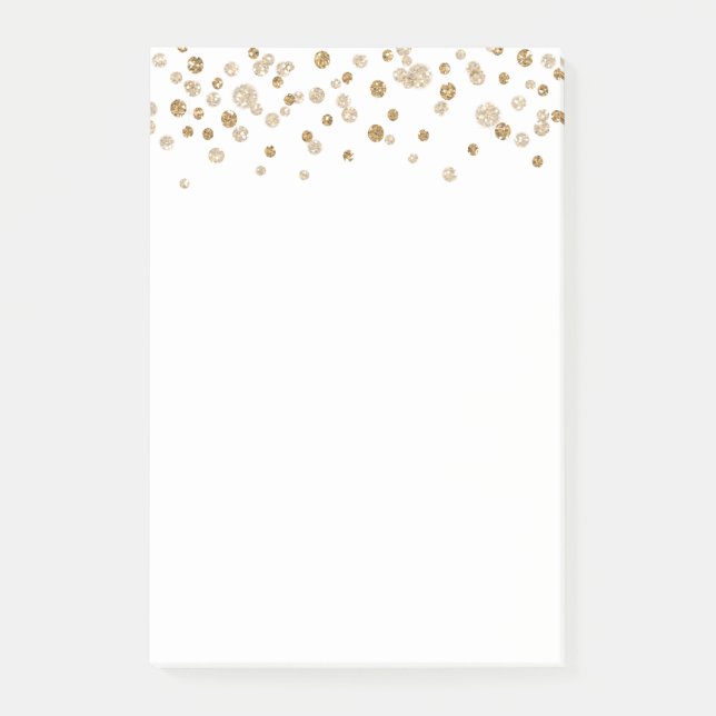 Goldconfetti-Zauber-Glitzer Post-it Klebezettel (Vorderseite)