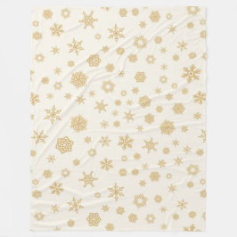 Goldcreme Schneeflocken Weißer Winter Weihnachten Fleecedecke