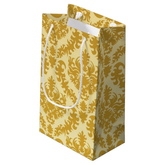 Golddamast Kleine Geschenktüte (Rückseite Schrägansicht)