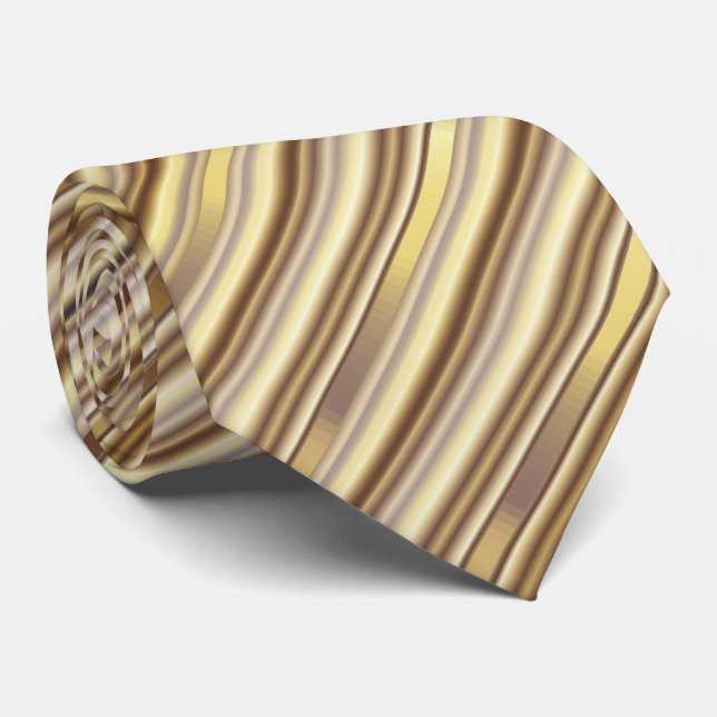 Golddiagonales Streifen-Muster Krawatte (Gerollt)
