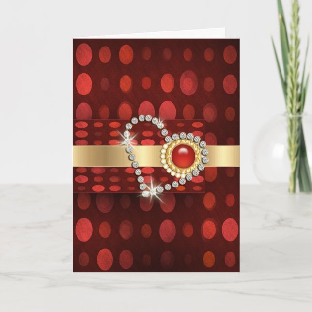 Golddiamanten - romantische Valentine Feiertagskarte (Vorderseite)