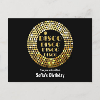 Golddisco Ball Postcard Einladung