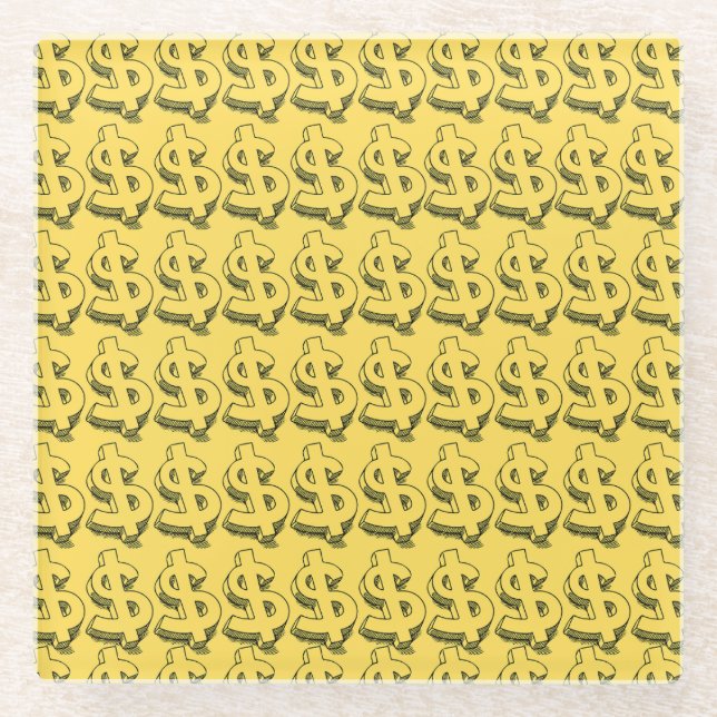 Golddolar Glasuntersetzer (Vorderseite)