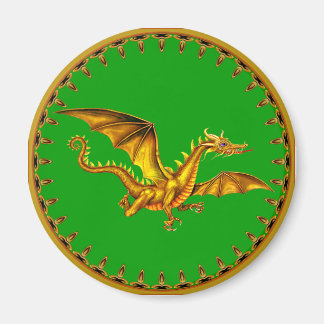 Golddrache auf Grün Magnet