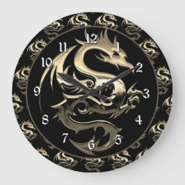 Golddrache Große Wanduhr